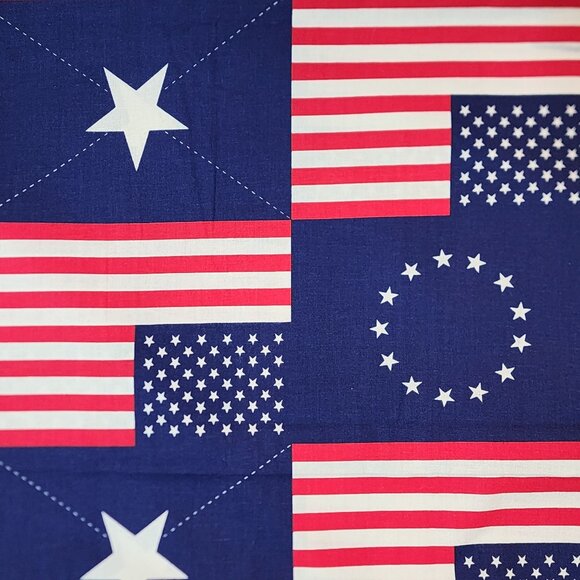 Patriotic Cotton Fabric Red White Blue Flags by Traditions 2yds 12" 46" Wide - Picture 2 of 6